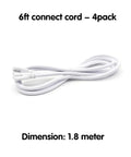 6 Foot LED Tube Light Linkable Cord For T5 And T8 Fixtures Double End Connector Cable Power Extension, coiled view