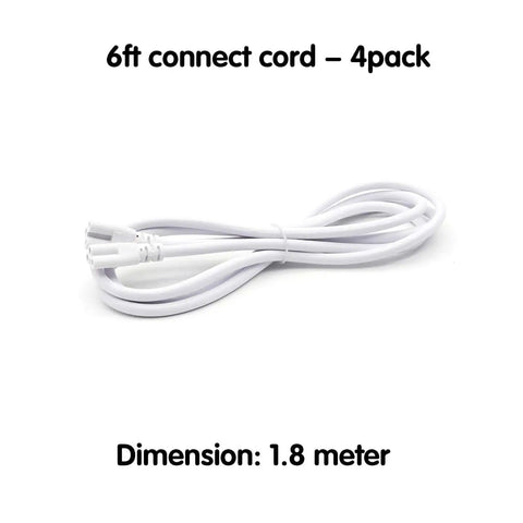 6 Foot LED Tube Light Linkable Cord For T5 And T8 Fixtures Double End Connector Cable Power Extension, coiled view