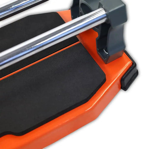 Close-up of 25 Inch Manual Tile Cutter for Ceramic and Porcelain Tiles with Anti Skid Feet and Heavy Duty Iron Base