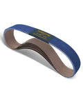 Top Shelf 2 X 42 Sanding Belts 120 Grit Zirconia Aluminum Replacement Rolls For Belt Sanders Grinders stacked for quick scratch removal.