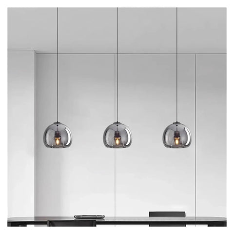 Modern Dine Dining Room Pendant Lights Indoor Lighting Ceiling Lamp hanging over a sleek black dining table.