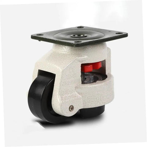 Heavy Duty Leveling Casters Set Of 4 With 500kg Load Capacity Swivel Workbench Wheels Industrial Plate Casters For Equipment Transport And Stable Bench Support, single caster side view