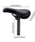 Kids Bike Saddle Replacement For Boys And Girls, Soft PU Leather Seat Cushion With 25.4mm Post, side view dimensions