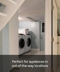 Laundry room with washer and dryer, ideal location for GFCI Outlet With Audible Alarm And Self Test, 20 Amp, Tamper-Resistant, LED Indicator Light
