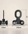 Silent Glide Curtain Track Rollers For Ceiling Mount Game Changer Aluminum Alloy Pulley Wheels With Low Friction PE Inserts Black Twenty Piece Kit dimensions showing detail and size.