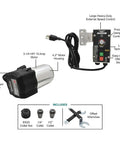 Badass 3 1/4 Horsepower Router Motor With External Variable Speed Control showing motor, speed control, and accessories.