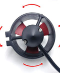 Underwater Thruster Beefy 16V 300W Brushless Motor With CCW Three Blade Nylon Propeller showing rotational direction and black housing.