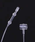 Five Thousand Piece Set Of Five Inch Natural Snap Lock Loop Lock Fasteners close-up of clear plastic snaps for securing tags and labels.
