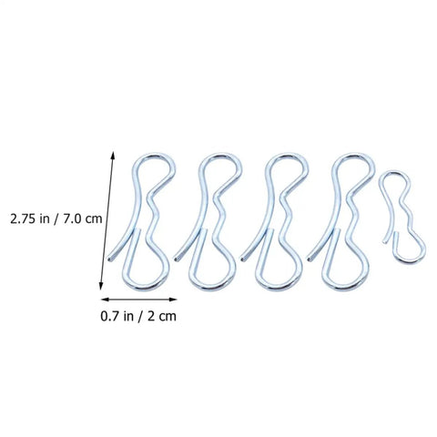 Rock Solid Unomor 5 Pcs Alloy Steel Cotter Pins Bow Tie Lock Spring Pins With Tight Grip For Industrial Fastening And Scientific Gear Jobs Portable Design, silver finish and sizes.