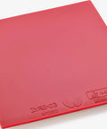 Zyre 03 High Tension Inverted Table Tennis Rubber With Spring Sponge X And Ricosheet Red Version, top view on white background.