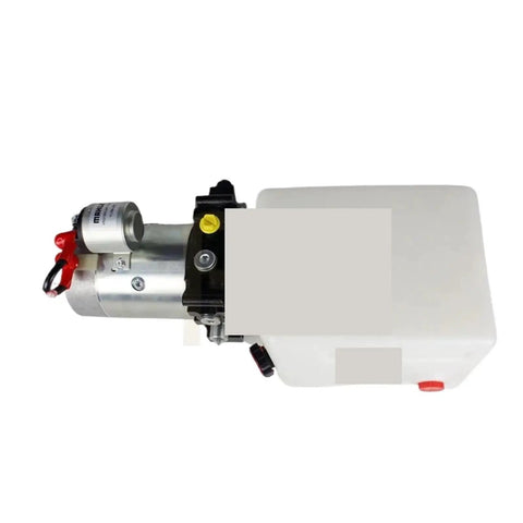 24V hydraulic power unit for electric stacker trucks, heavy duty, with motor and reservoir tank, ideal for reliable operation.