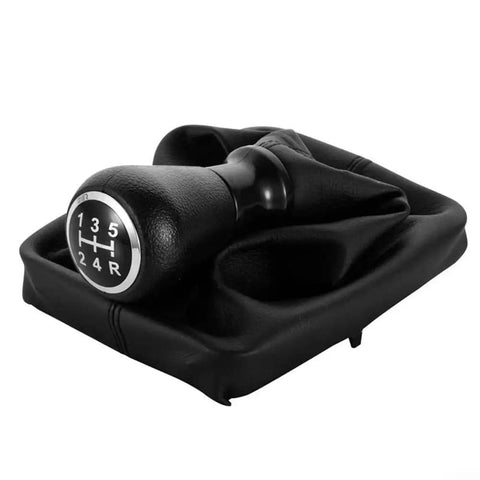 Upgrade Your Ride With This Sleek Black Manual Transmission Gear Shift Knob And Boot Replacement Kit For Peugeot 206 And 406 Models Featuring An Ergonomic Curved Design That Delivers A Grippy, Non-Slip Feel Perfect For Drifting Or Daily Cruising. Black manual gear shift knob and boot kit for Peugeot 206 and 406, leather-look finish