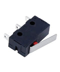 10 Pack Micro Limit Switches KW12 KW11 with hinge lever actuator, 3 pin terminals, black casing for CNC milling machines and precision machining