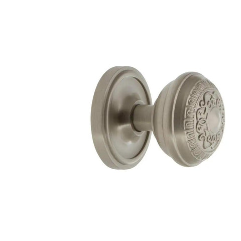 Classic Rosette With Egg And Dart Round Door Knob For Vintage Or Modern Doors, Old School Charm, Elegant Antique Style Hardware