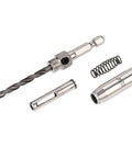 uxcell self-centering hinge tapper drill bit set, 11/64 in diameter, silver metal for woodworking