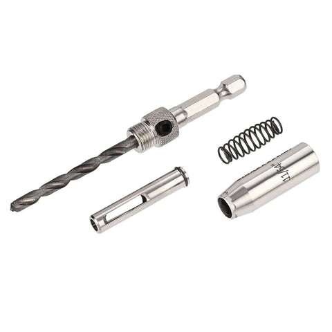 uxcell self-centering hinge tapper drill bit set, 11/64 in diameter, silver metal for woodworking