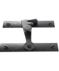 Two And A Half Inch Black Wrought Iron Barn Door Gate Latch With Mounting Hardware Heavy Duty H Shaped Flip Latch