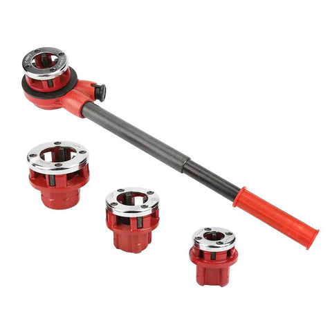 CjdX2 1810 High Sensitivity Industrial Electric AC Contactor With Superior Carrying Capacity For Electrical Control Applications Type62b Four Heads Plus3/4 Threader Tap And Die Pipe Kit, red, metal construction with four die heads.