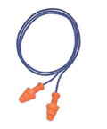 SmartFit Reusable Orange Foam Corded Earplugs With Blue Cord NRR 25 dB Conforming Material Tech 100 Pairs One Size Hear Pack