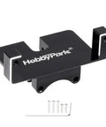 Aluminum Servo Mount Bracket For 1/24 Scale RC Crawlers, Compatible With 08MA Servos, shown with screws and tool.