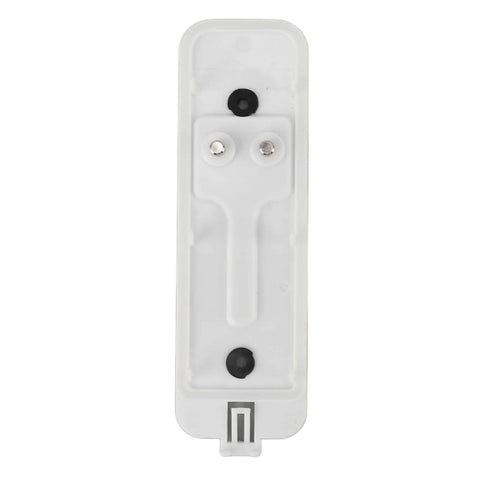 Video Doorbell Back Plate White Plastic Wall Mount Replacement With Mounting Kit And Screws for quick setup shown flat with screw holes