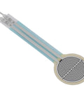 Round force sensing resistor (FSR) disc, 0.5 in diameter, thin-film pressure sensor with blue flexible leads