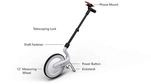 Rock Solid Digital Measuring Wheel And Smart Mapping Kit With Sprayer Attachment And Heavy Duty Carrying Case For Dead Nuts Accuracy And Slick App Sharing