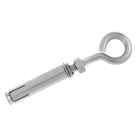 10 Pack M6 89mm Concrete Eye Bolts Stainless Steel Wall Eyebolts Concrete Shoulder Brick Anchors, side view