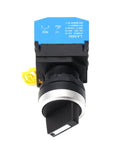 Front view of 22mm 2 Position Maintained Latching Rotary Selector Switch 1NO 10A 660V Heavy Duty for industrial control panels