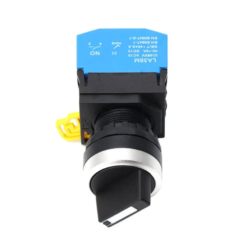 Front view of 22mm 2 Position Maintained Latching Rotary Selector Switch 1NO 10A 660V Heavy Duty for industrial control panels