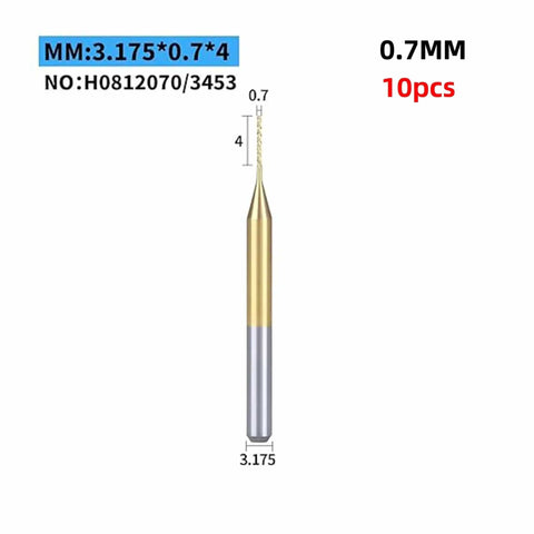 Single tungsten carbide drill from 10 Piece PCB Drill Bit Set Pro Grade Mini Drills Kit Tungsten Steel Bits For PCB Boards CNC Router