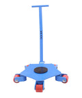 Heavy Duty Machinery Mover Dolly Set With Eight Thousand Pound Capacity And Smooth Rolling Swivel Wheels For Warehouse Freight Transfer, blue design.
