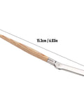 Get Your Brows In Tip Top Shape With This Manual Eyebrow Shaper Trimmer Featuring A Wooden Handle And Safety Mesh Guard For Dead On Facial Hair Removal For Men And Women Plus Stainless Steel Refills, showing 15.3cm length and wooden handle.