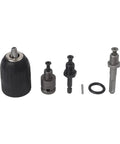 Heavy Duty Keyless Drill Chuck Set 2 To 13mm With SDS Plus Hex Shank Adapters For Hammer Drills And Wrench Conversion, black metal set