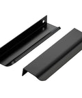 10 Pack Black Finger Edge Pulls For Cabinets And Drawers, 5.9 Inch Length 150mm With 5 Inch Hole Center 128mm, matte black finish