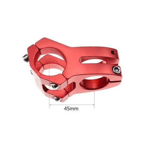 Red 31.8mm 45mm Bike Stem Short Handlebar Stem for Mountain Road BMX MTB Fixie Cycling with beefy four bolt clamp, side view