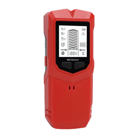 Fafeicy Stud Finder with Adjustable Depth for Walls, red wall scanner with digital display for detecting wood and metal.