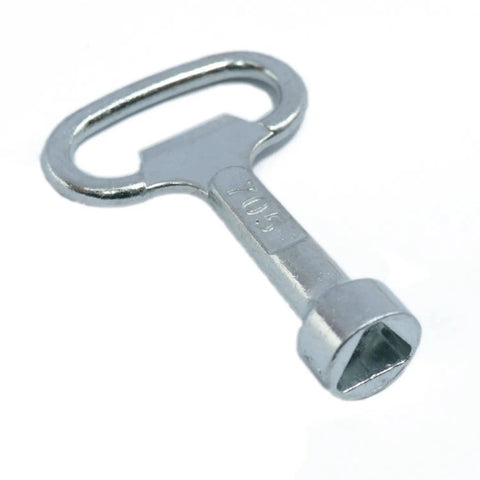 Triangle Key For Electrical Cabinets And Control Boxes, durable zinc alloy, rust resistant, shown in close-up view, 4 pack