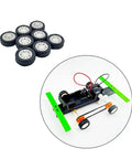 Eight Piece RC Car Wheel Set With Durable Rubber Tires And Metal Shaft Axles For DIY RC Cars, Trucks, Robots And Model Builds