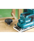 Badass Brushless Orbital Finishing Sander With Push Button Three Stage Electronic Speed And High Orbit Rate For Slick Wood Smoothing And Fast Prep Work Tool Only on wooden surface with a rounded base.