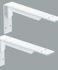 Built Tough Heavy Duty Countertop Support Brackets 12 by 6 Inches White Iron Shelving Brackets 5mm Thick Industrial L Shape Wall Mounted