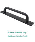 Two Pack Rustic Barn Door Handles, 7 Inch Aluminum Alloy Modern Sliding Door Pulls, black finish, with mounting screws included