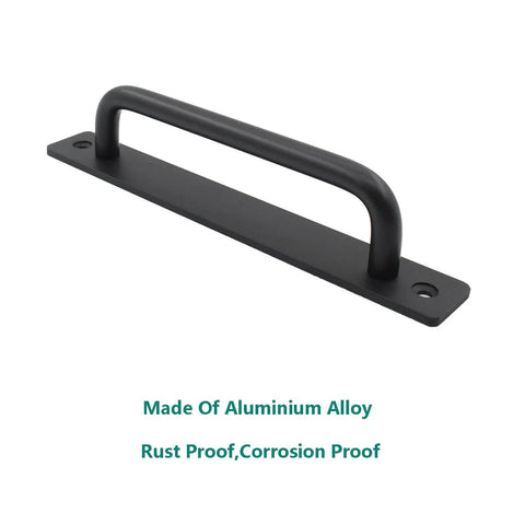 Two Pack Rustic Barn Door Handles, 7 Inch Aluminum Alloy Modern Sliding Door Pulls, black finish, with mounting screws included