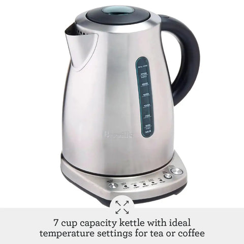 Temp Select Hot Water Kettle For Tea And Coffee Lovers, 57 Oz Brushed Stainless Steel Electric Kettle With Five Precise Temperature Settings