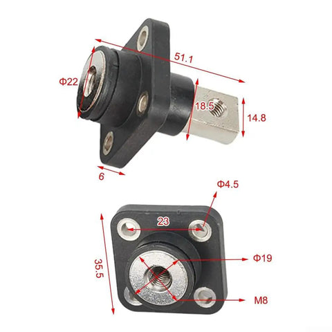 Straight Up Beast Grade 2Pack 200A Copper Battery Terminal Connectors specialized lug design with dimensions and mounting details.