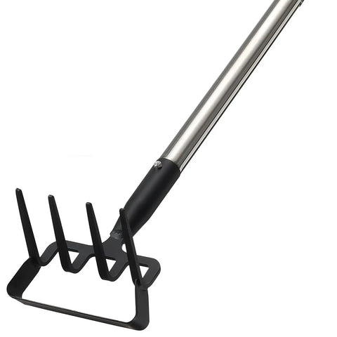 Two In One Heavy Duty Garden Hoe With Sixty Inch Adjustable Handle Stirrup Hoe And Cultivator Weeding Rake