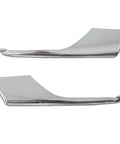 Premium One Pair Front Bumper Lower Fog Light Chrome Trim Strips For Tesla Model X 2016 To 2021 shiny chrome trims side view.