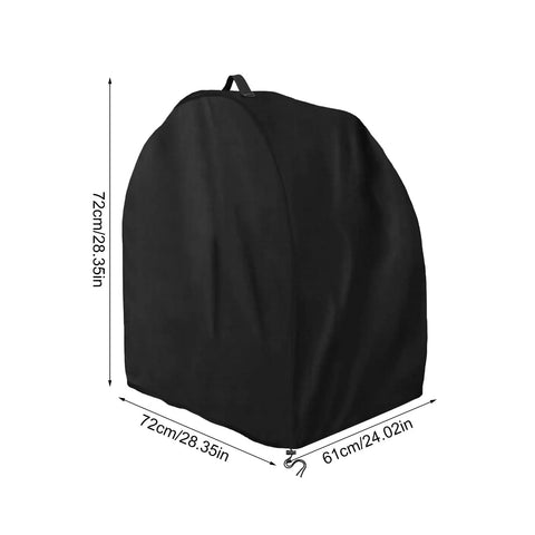 Heavy Duty Miter Saw Cover Waterproof Dust Shield Top Shelf Shop Bag Drawstring Locks Gear In Securely For Drills And Cutters Snug Fit Garage Weather Resistant Storage Slick Wrap dimensions shown, black oxford fabric.