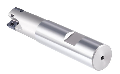 3/4 Inch High-Feed Indexable End Mill With 3 Flutes And 3/4 Inch Shank, Carbide TiAlN Coated, Accepts LNMU030312R-JM Inserts HFEM-0034