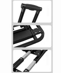 Close-up of Smooth Rolling Folding Platform Trolley With Durable Steel Frame's handle and frame details.